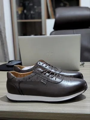Hugo Boss Coffee Brown Men's Leather Sneakers