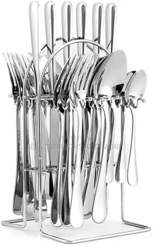 24 Piece Stainless Steel Cutlery Set(Silver)