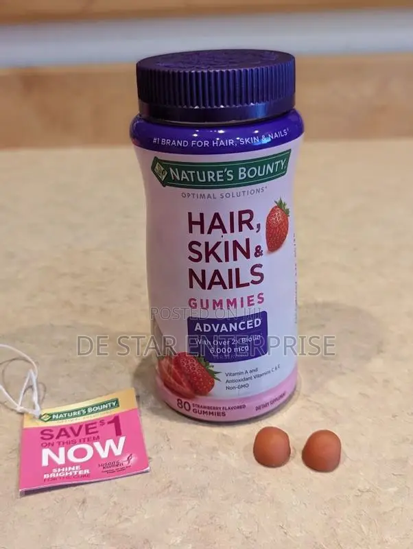 Strawberry Flavored Gummies for Nails, Skin and Hair