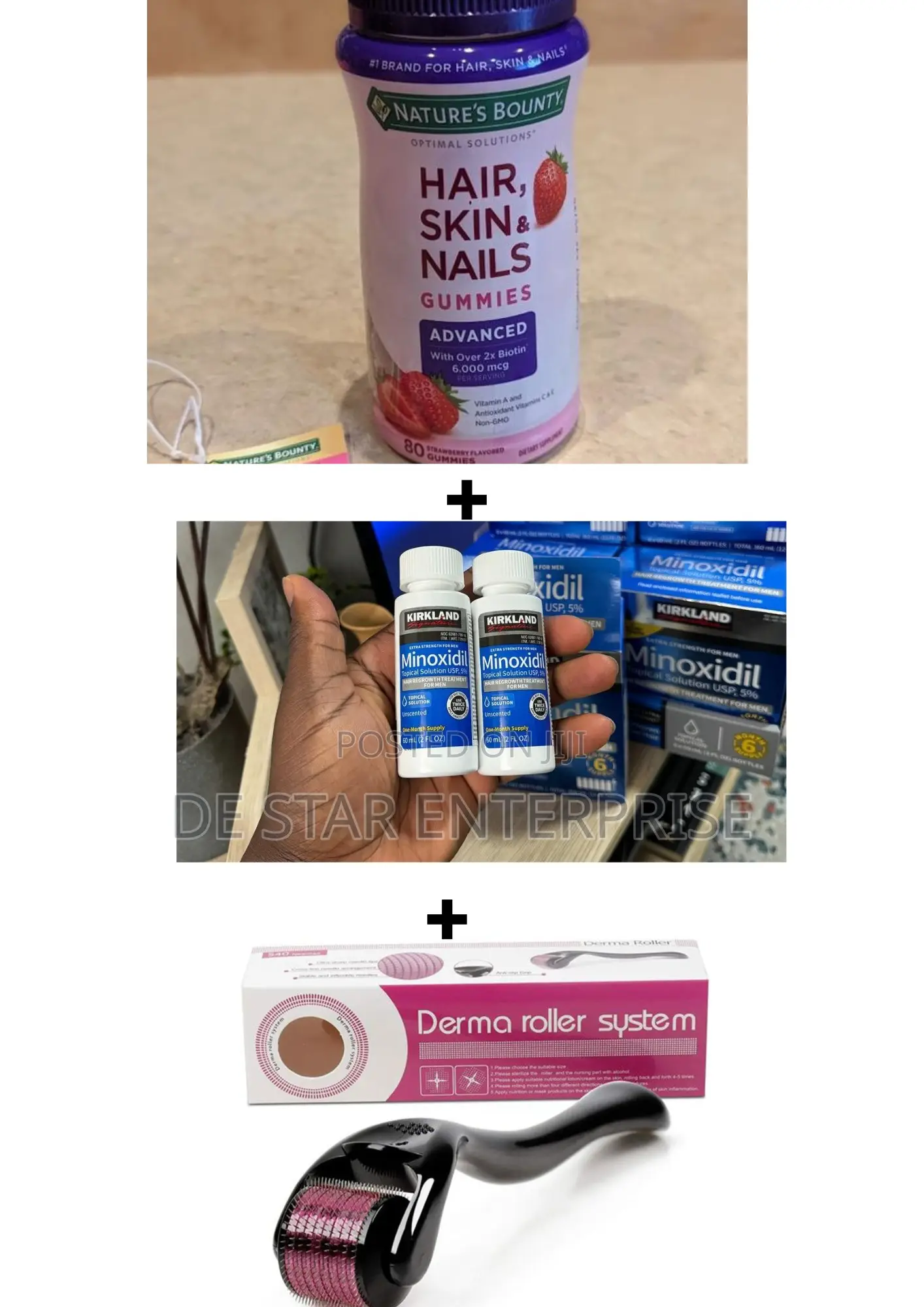 Derma Roller + Kirkland + X2 Biotin Gummies