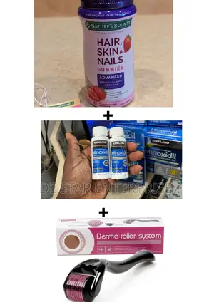 Derma Roller + Kirkland + X2 Biotin Gummies