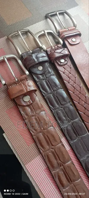 Genuine Brown Leather Belt (Textured)