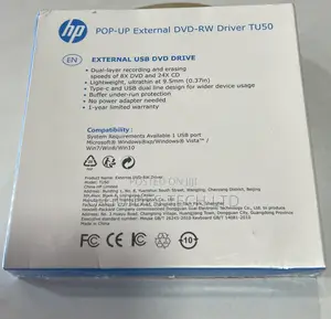 Hp External DVD Writer Type-C , Hp External DVD-Rw Driver