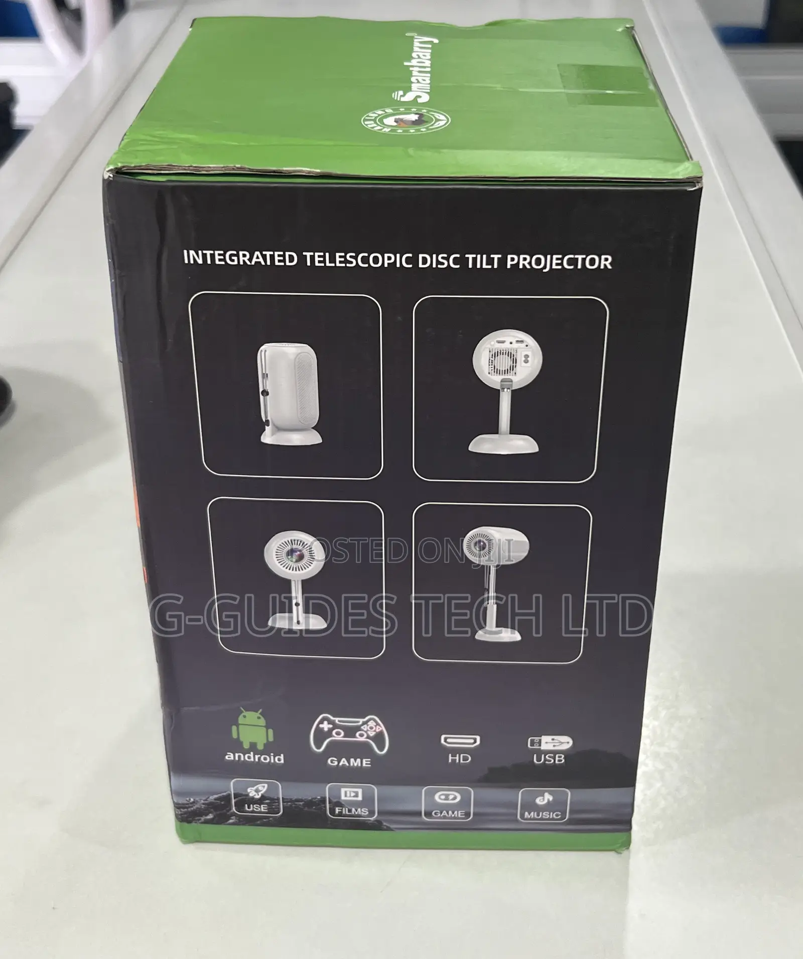 Smart Barry Portable Projector With Wifi and Bluetooth Ht10