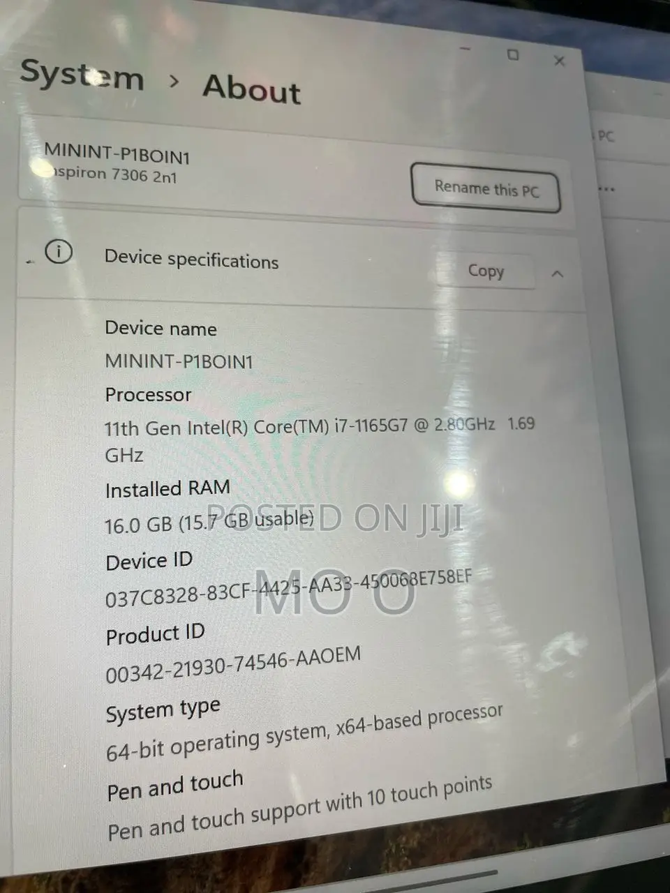 Laptop Dell Inspiron 7306 16GB Intel Core I7 SSD 256GB