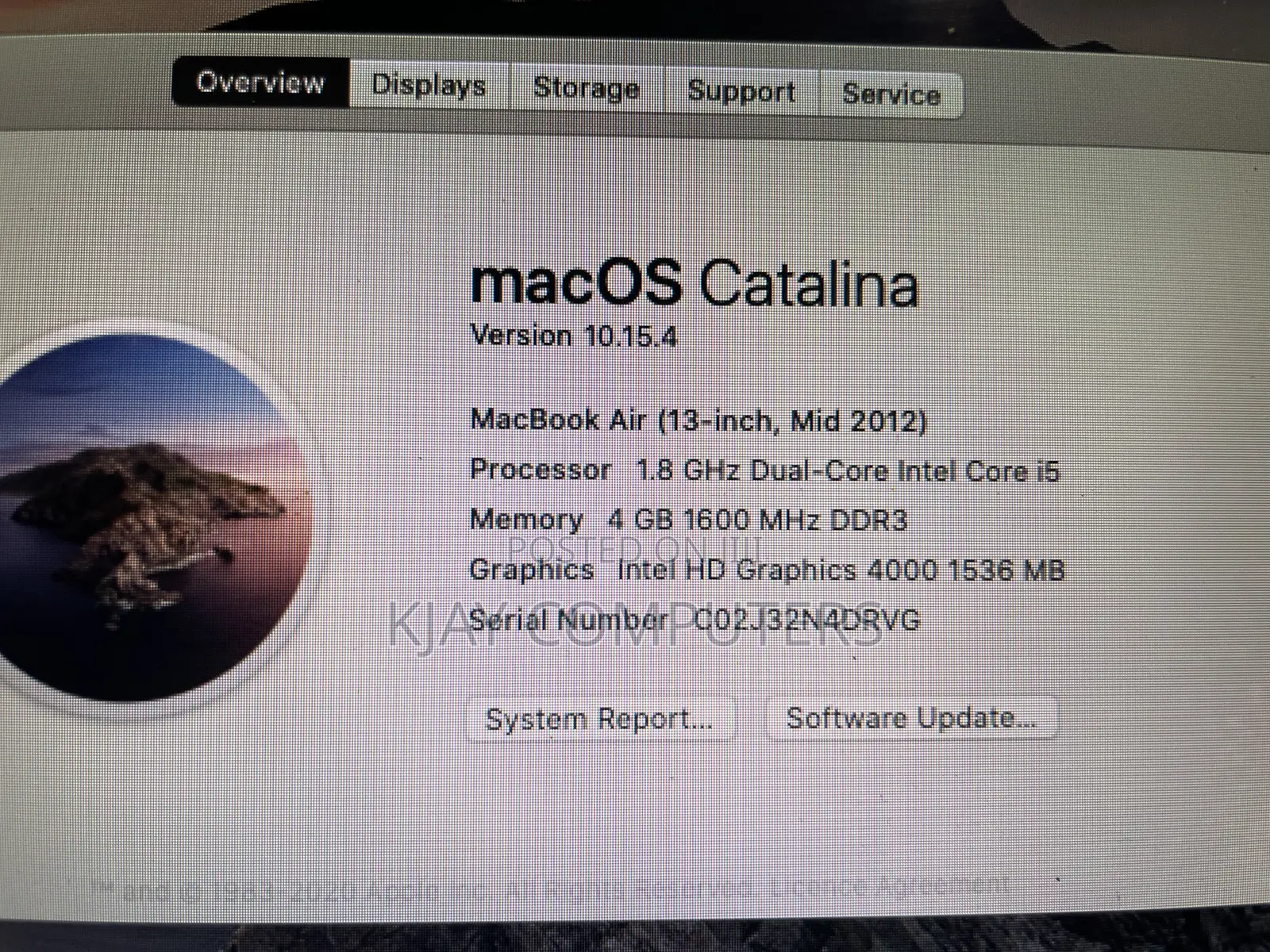 Laptop Apple MacBook Air 2012 4GB Intel Core i5 SSD 500GB