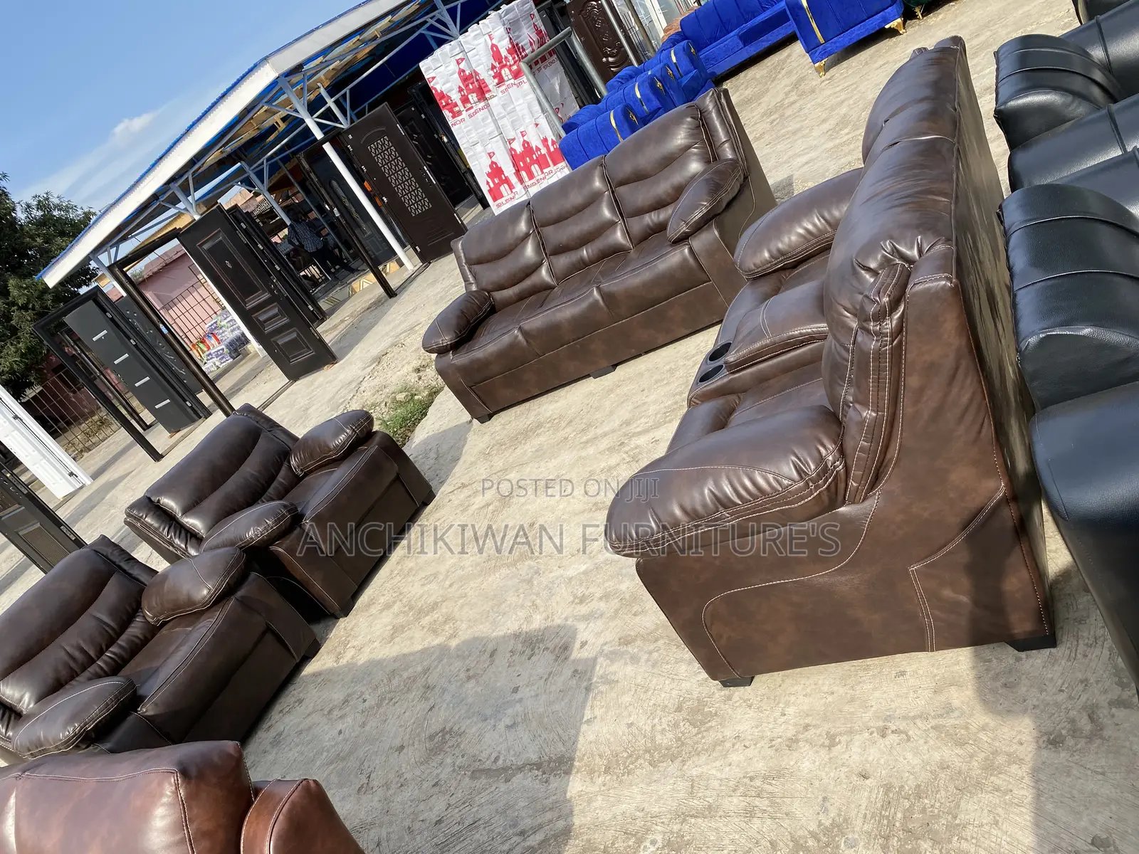 Foreign Leather Recliner Sofa Sets (Cash on Delivery)