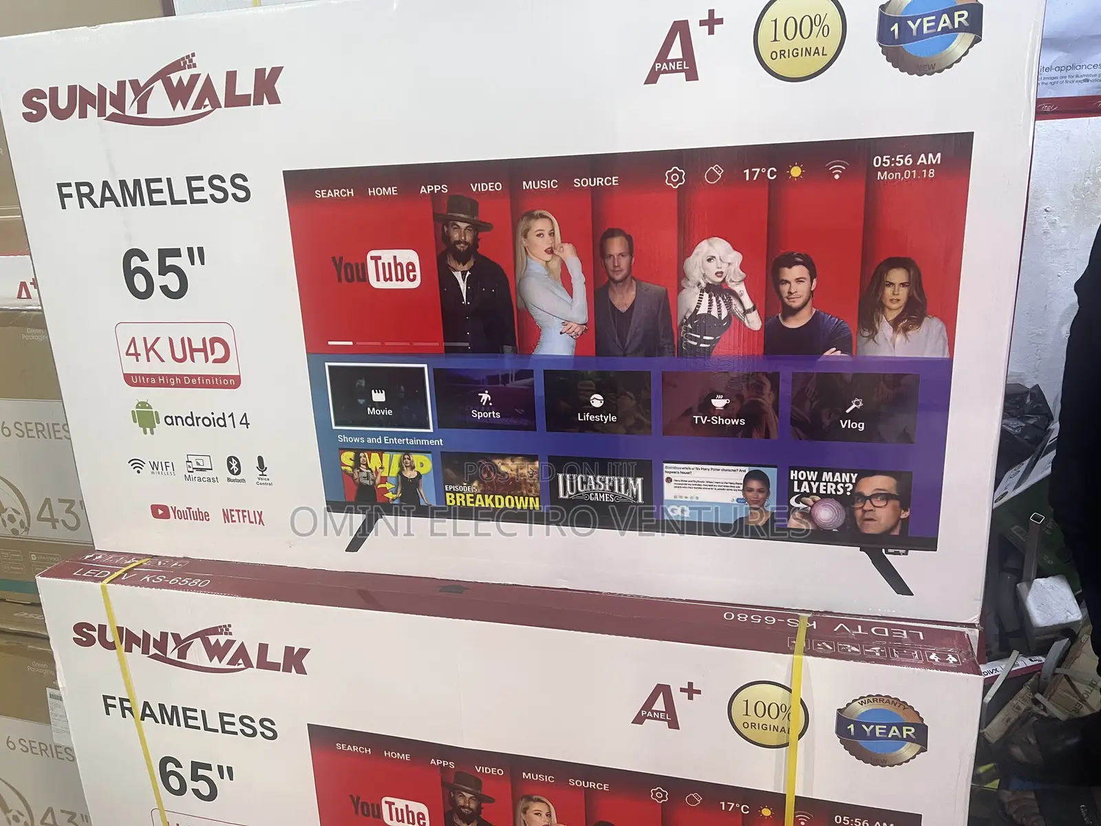 Brand New Sunny 65” Smart Tv