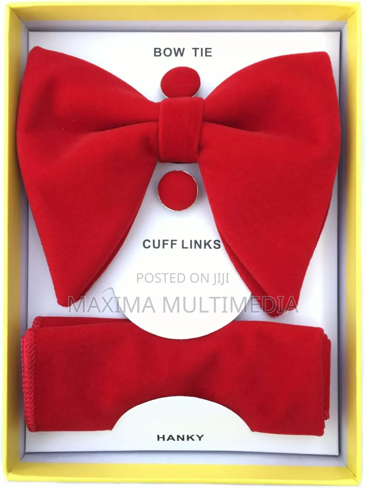 Men's Bowtie With Cufflinks And Pocket Hanky
