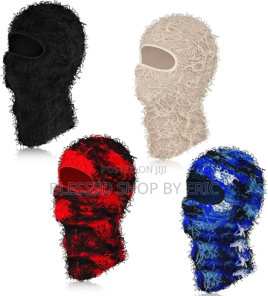Ski Mask Fuzzy Type. Yeat Balaclava With Distressed Material