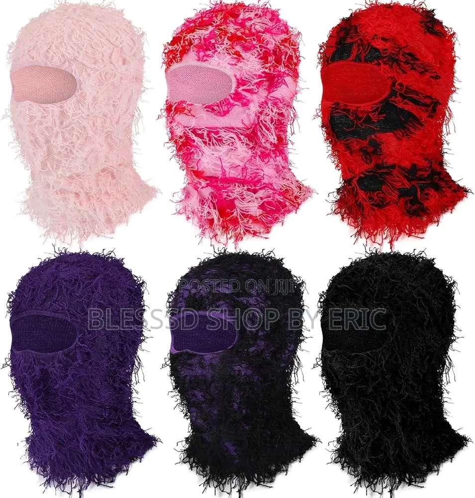 Ski Mask Fuzzy Type. Yeat Balaclava With Distressed Material