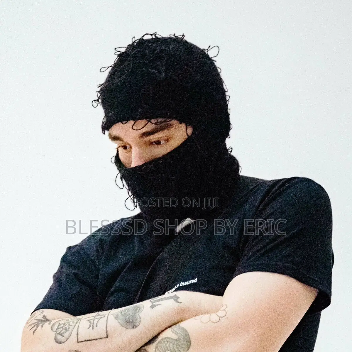 Ski Mask Fuzzy Type. Yeat Balaclava With Distressed Material