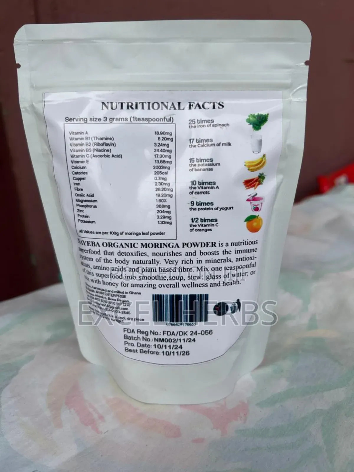 Organic Moringa Leaf Powder 175gs