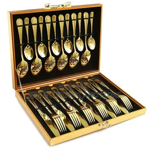 24-Piece Forged Stainless Steel Gold