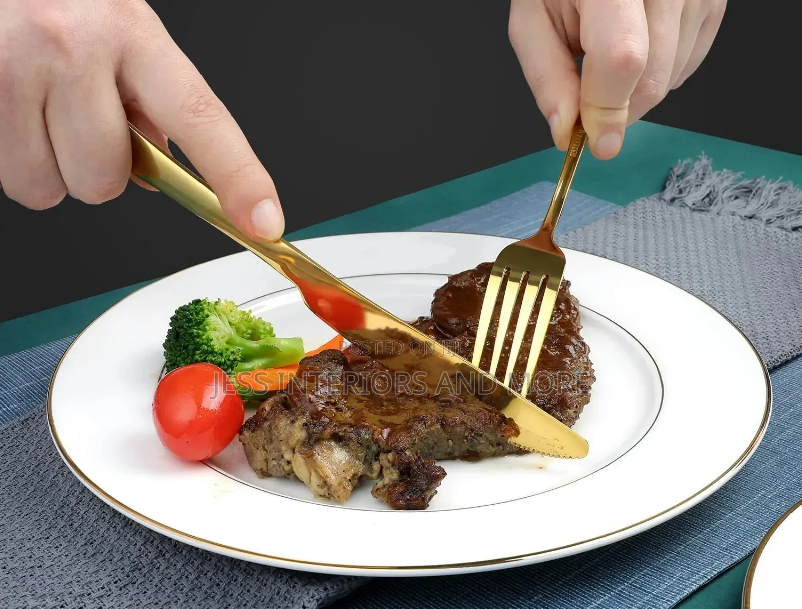 24-Piece Forged Stainless Steel Gold