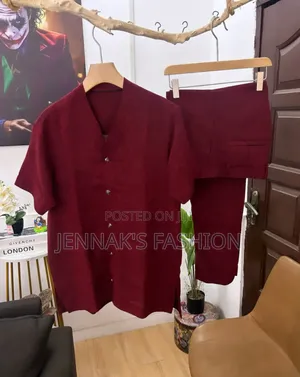 Wine 2 Pieces Men's Kaftan
