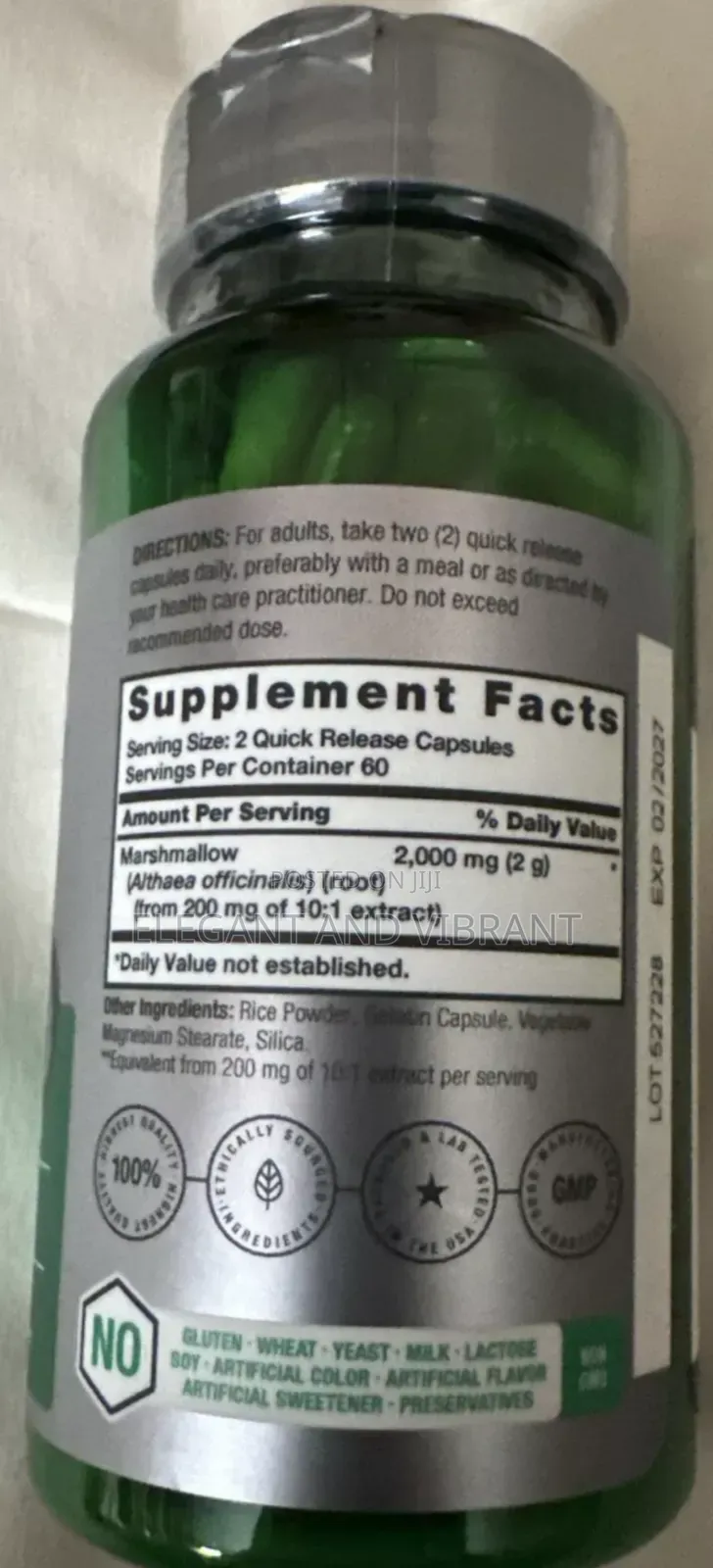 Marshmallow Root Capsules | 2000mg | 120 Capsules