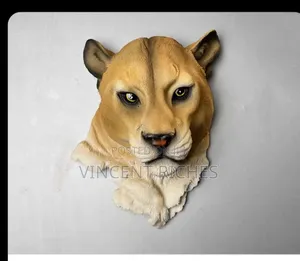 Leopard Head Resin Wall Sculpture