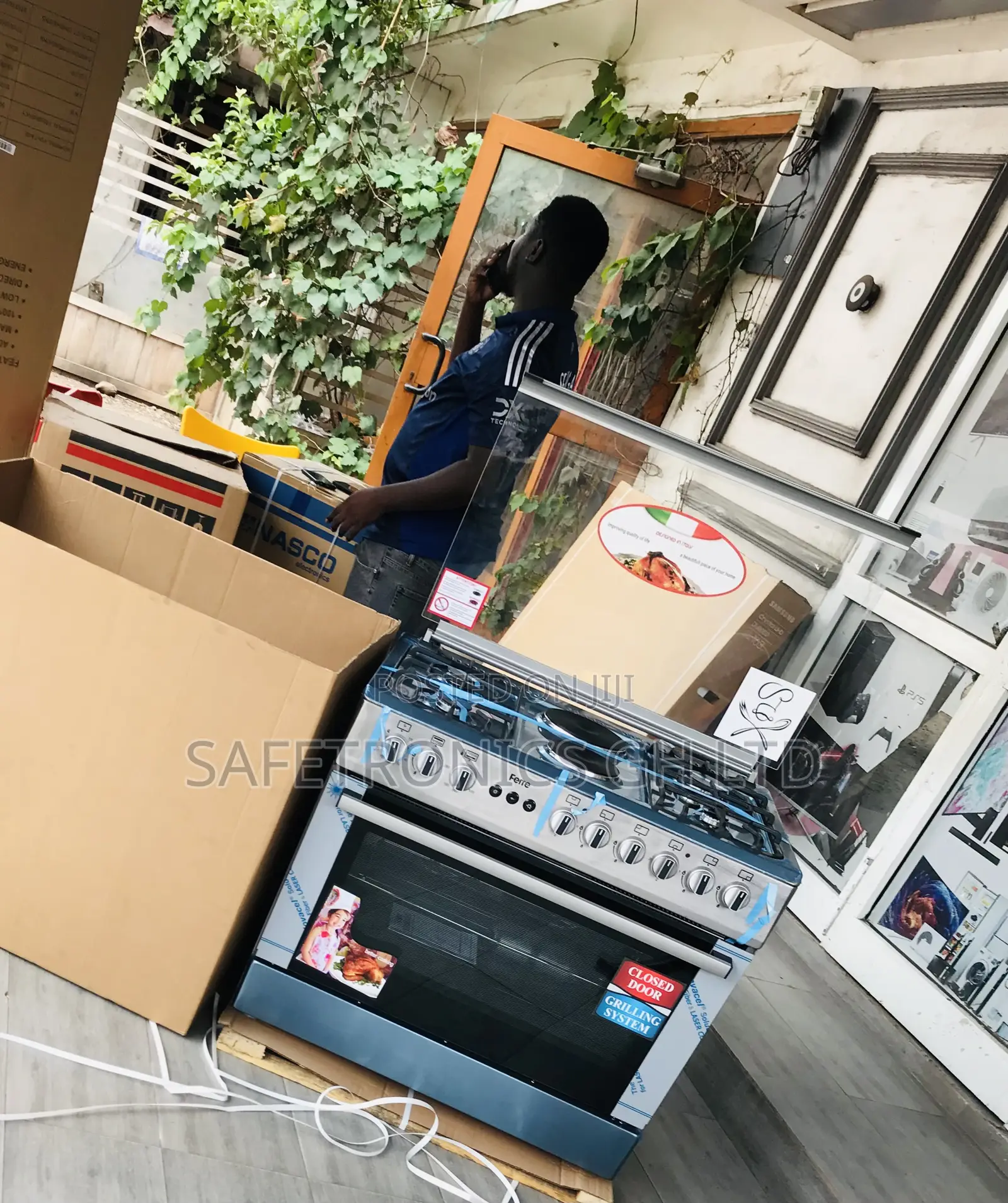 Premium Neat Grey 5 Gas Cooker Oven Ferre 60x90 Grey