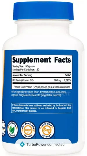Nutricost Vitamin B2 (Riboflavin) 100mg, 120 Capsules