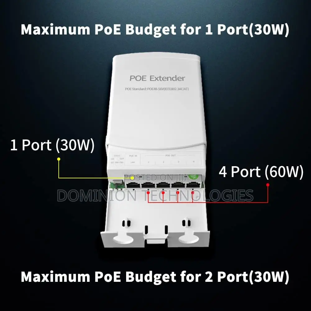 298 Poe 1-4jf Repeater 60w 250m for Cameras