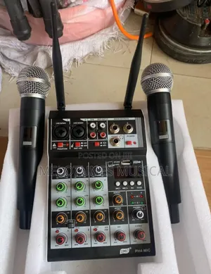 4-Channel Professional Effect Mixer and Twi Microphone