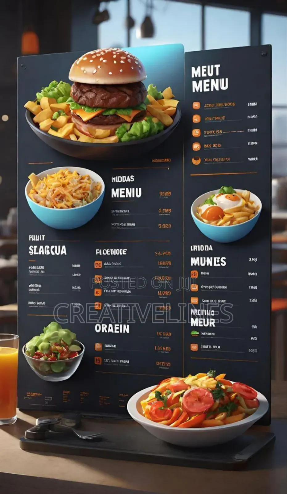 Elegant Food Menu