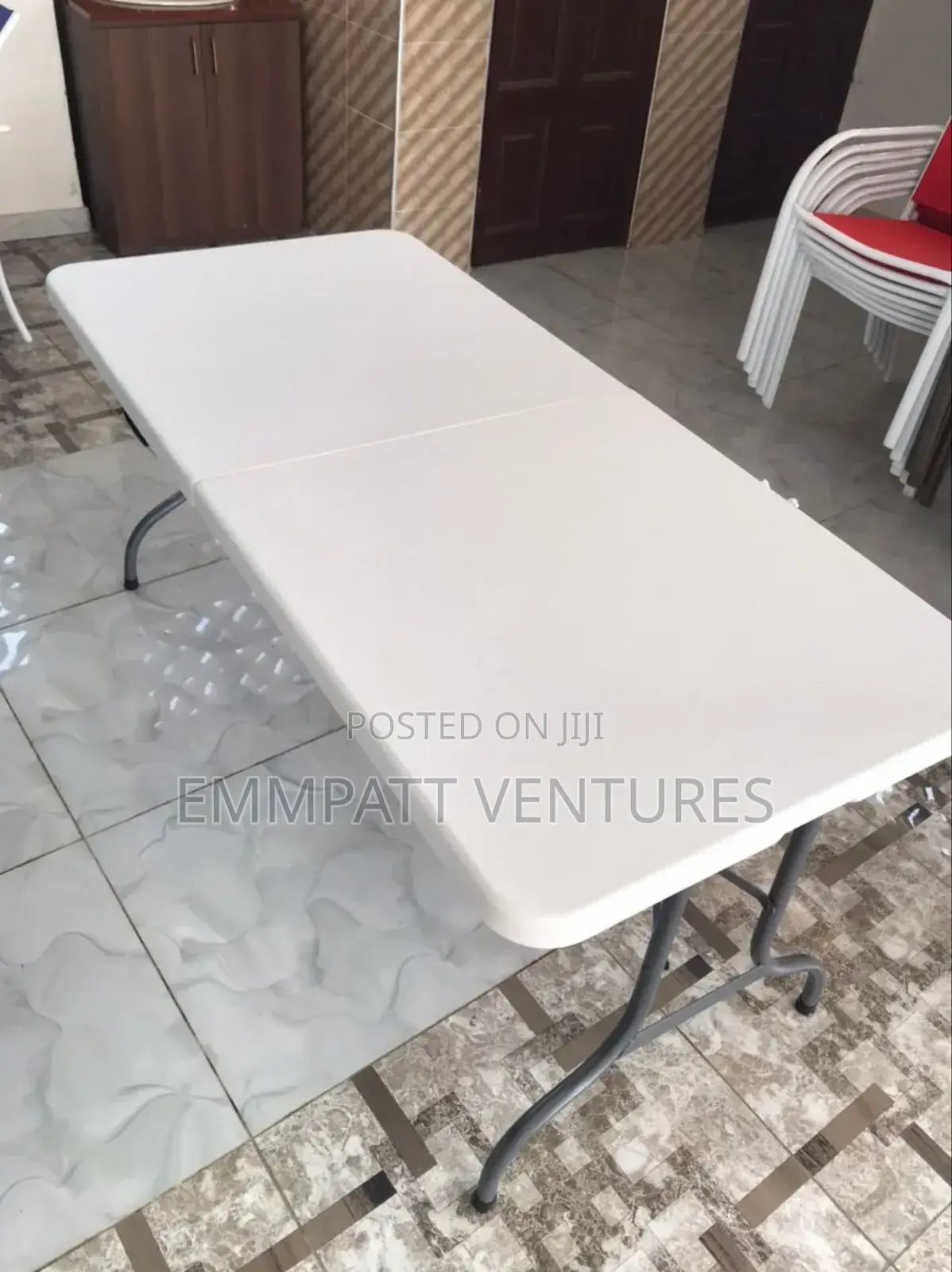 6 Seater Folding Table White