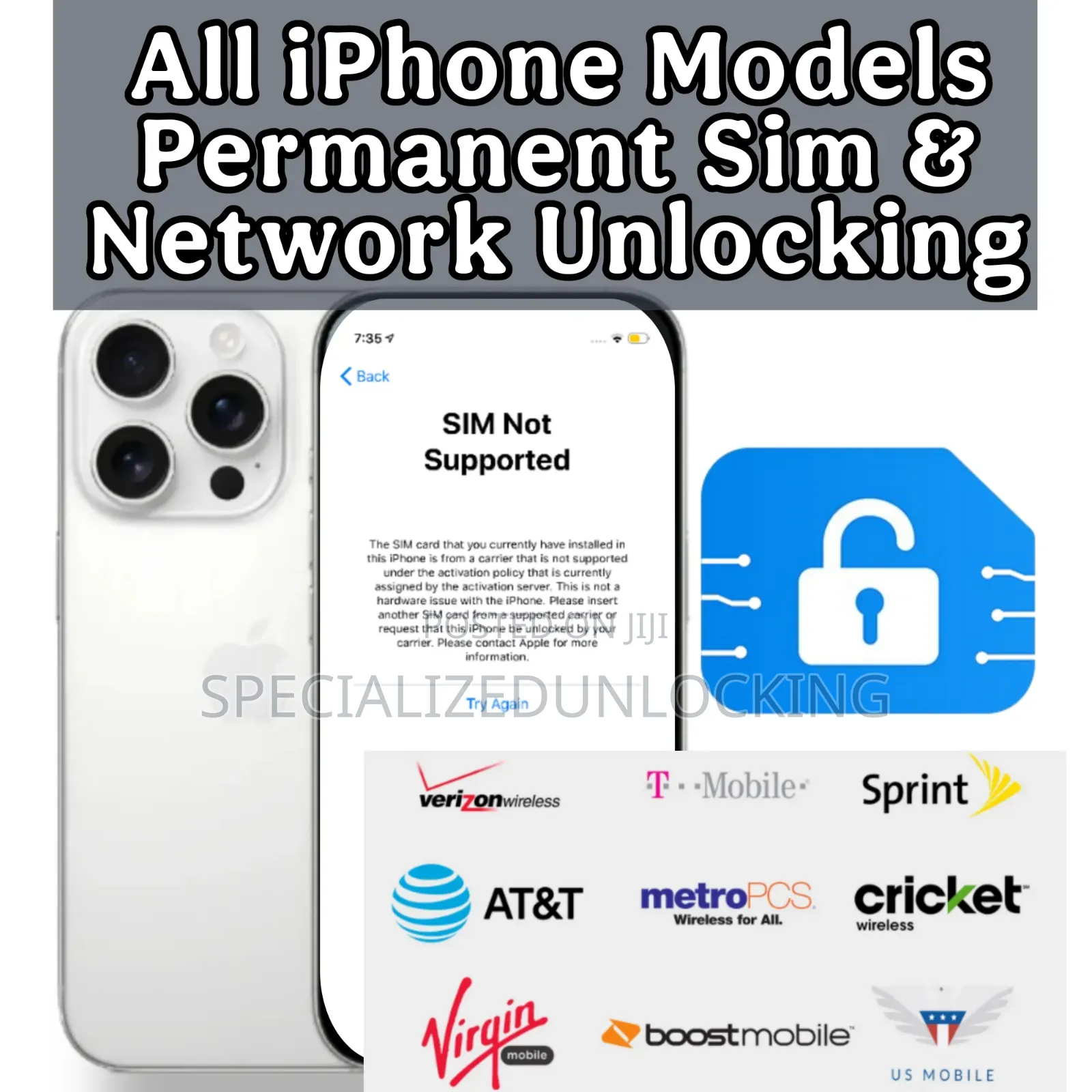 All iPhone Permanent Sim Network Unlocking