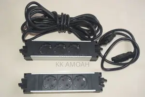 Six Socket 16 Amp Detachable Extension Cord Black and Alumi