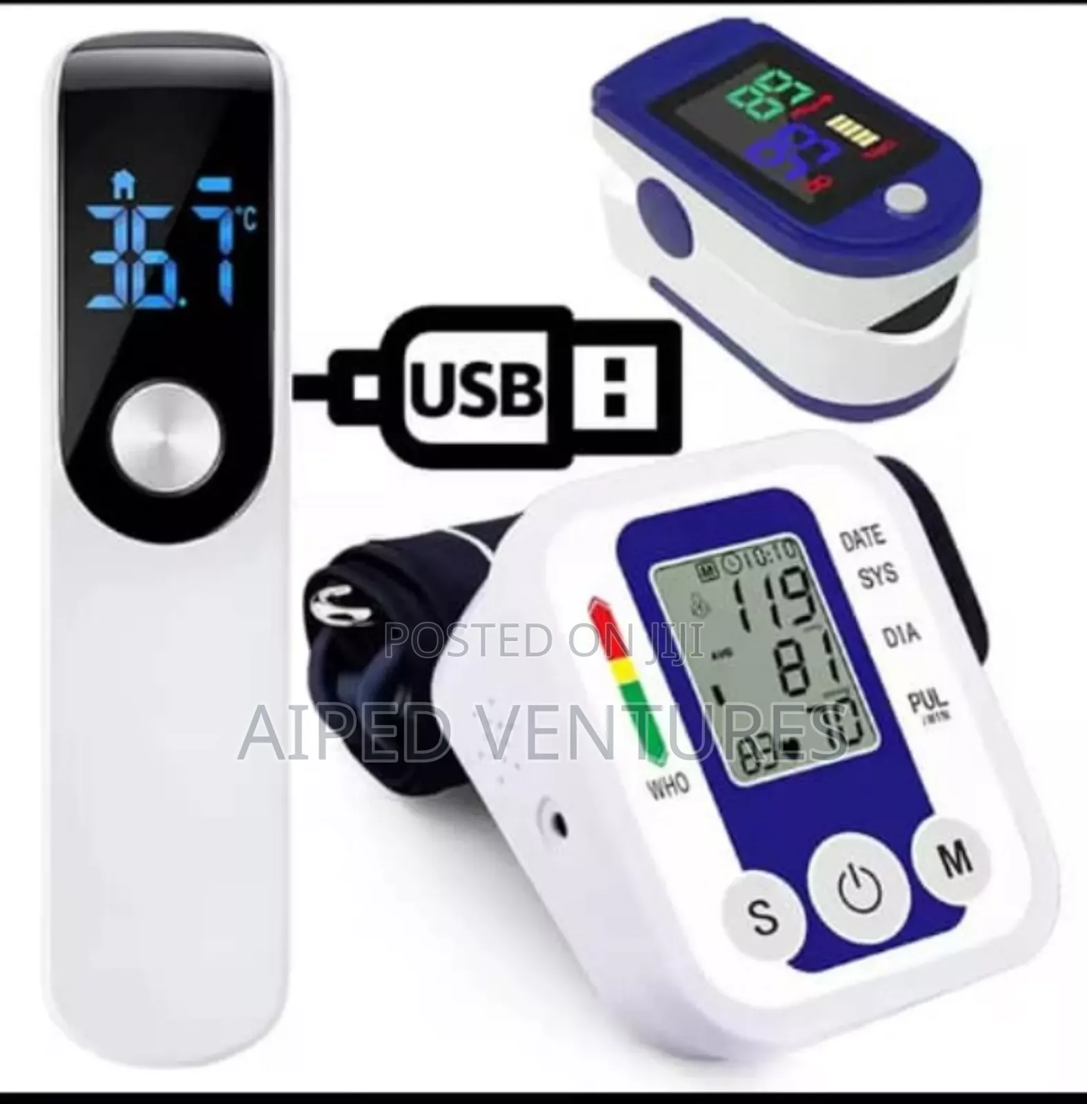 Bp Machine Finger Pulse Oximeter Infrared Thermometer