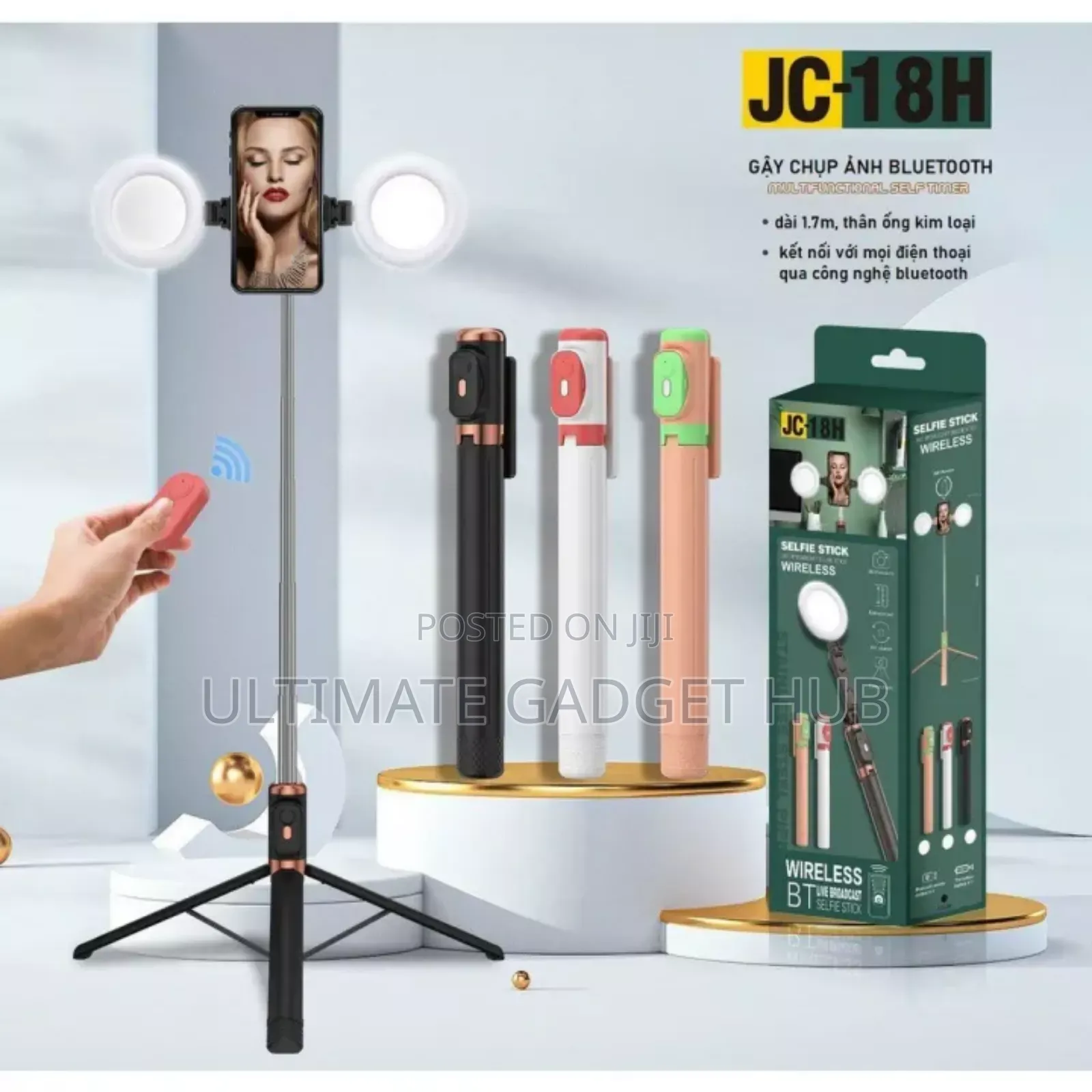 Wireless Live Bluetooth Selfie Stick With Remote Control