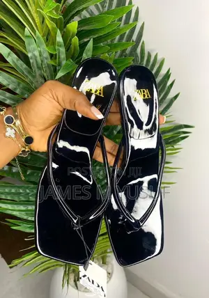 Zara Black Slitted Pointed Heels