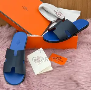 Two Shade Hermes High Quality Leather Slippers