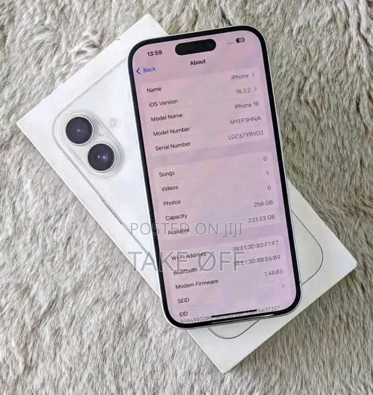 New Apple iPhone 16 256 GB White