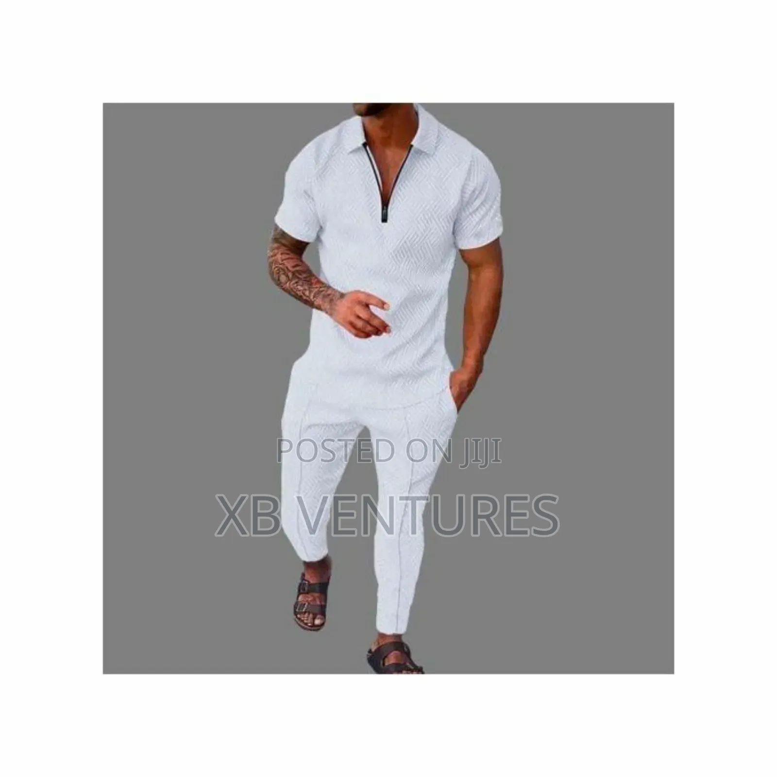 Coofenrisy Men's 2-Piece Polo Shirt Set