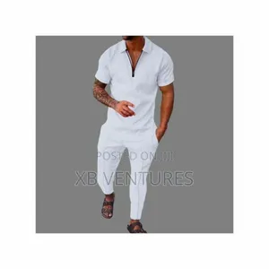 Coofenrisy Men's 2-Piece Polo Shirt Set
