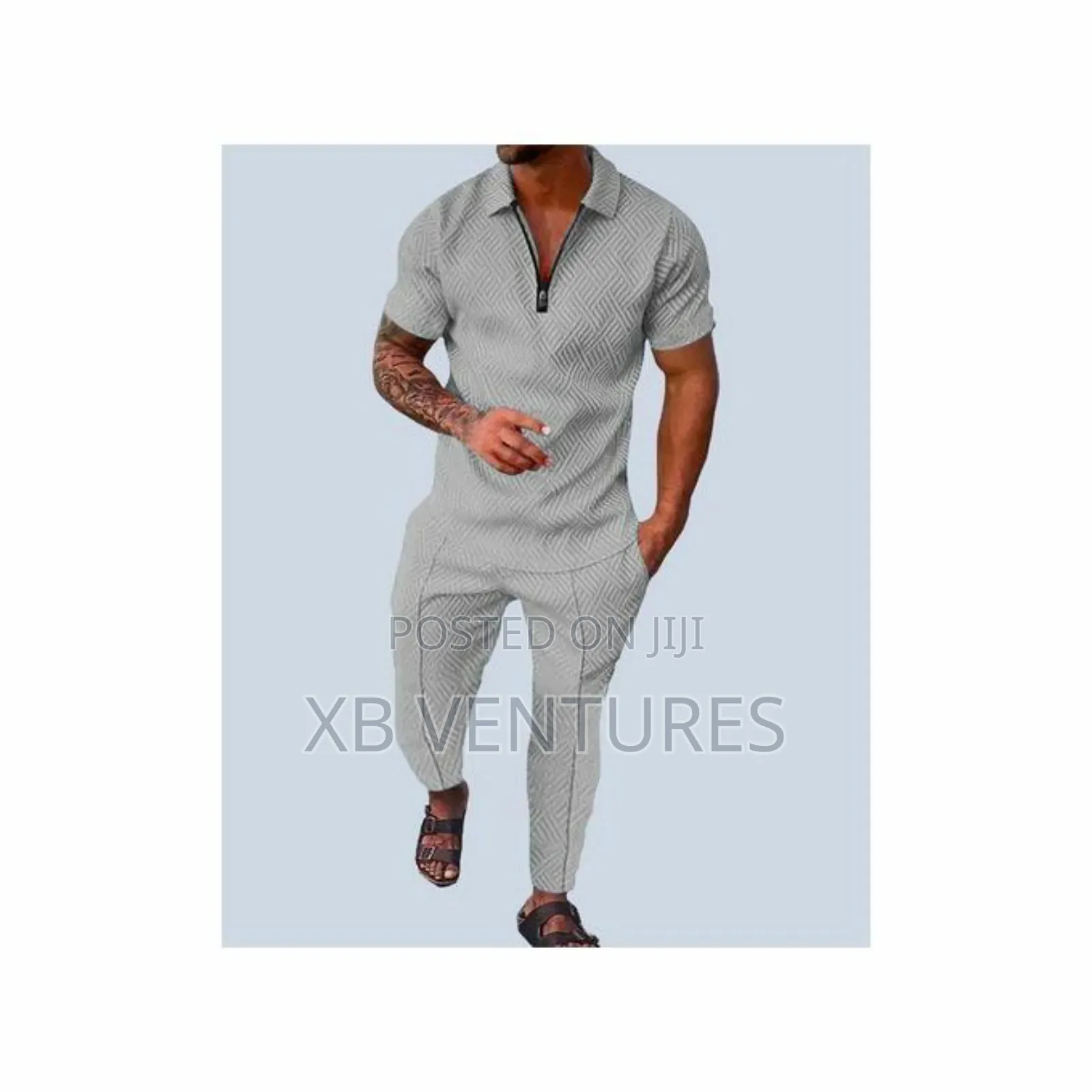 Coofenrisy Men's 2-Piece Polo Shirt Set