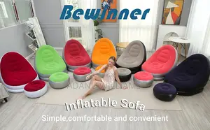 Portable Inflatable Chair Lazy Sofa With Footrest