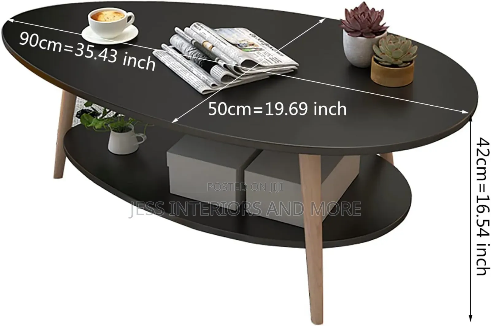Coffee Table 2-Tier Oval