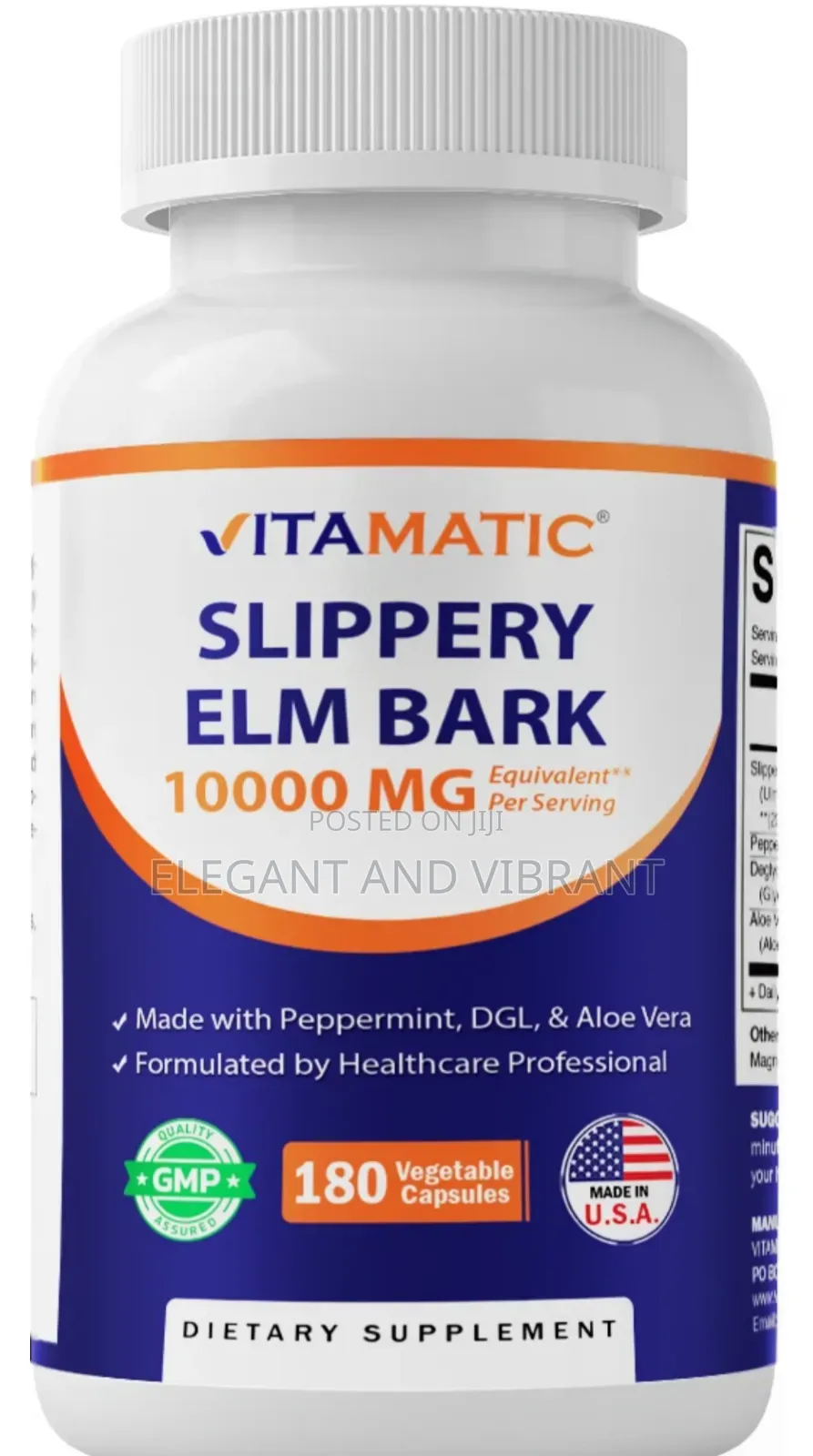 Slippery Elm Bark 20:1 Extract- 180 Veg Capsules