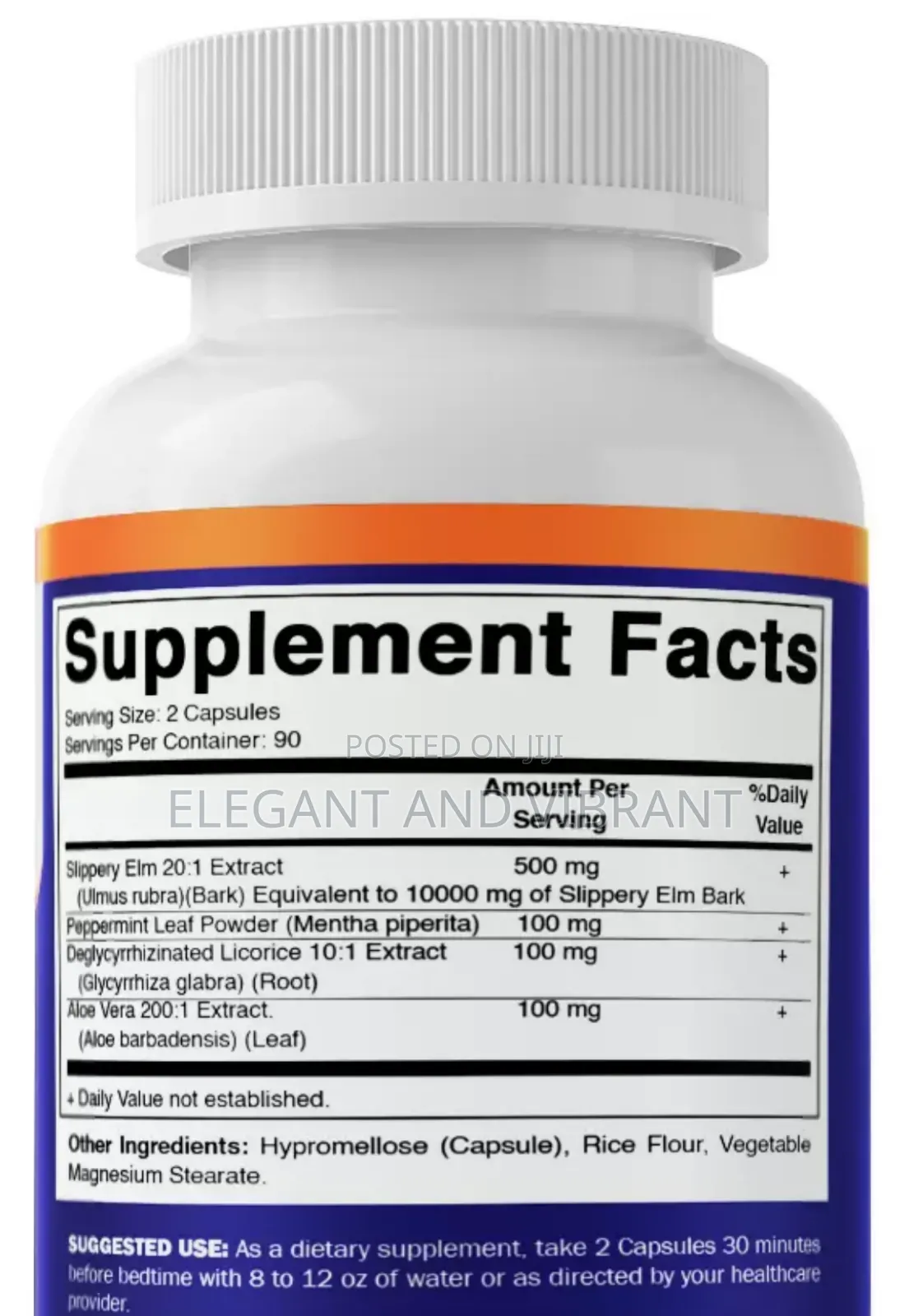 Slippery Elm Bark 20:1 Extract- 180 Veg Capsules