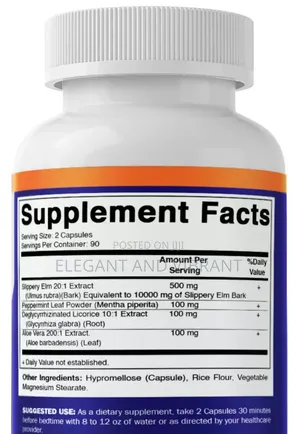 Slippery Elm Bark 20:1 Extract- 180 Veg Capsules