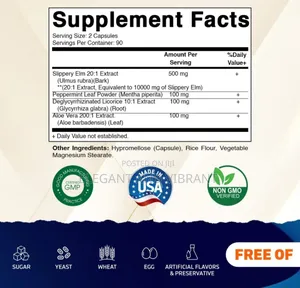 Slippery Elm Bark 20:1 Extract- 180 Veg Capsules