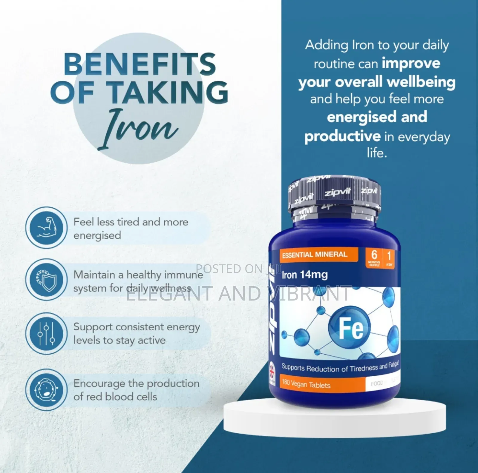 Iron 14mg - High Strength Energy,Tiredness Fatiguetablets