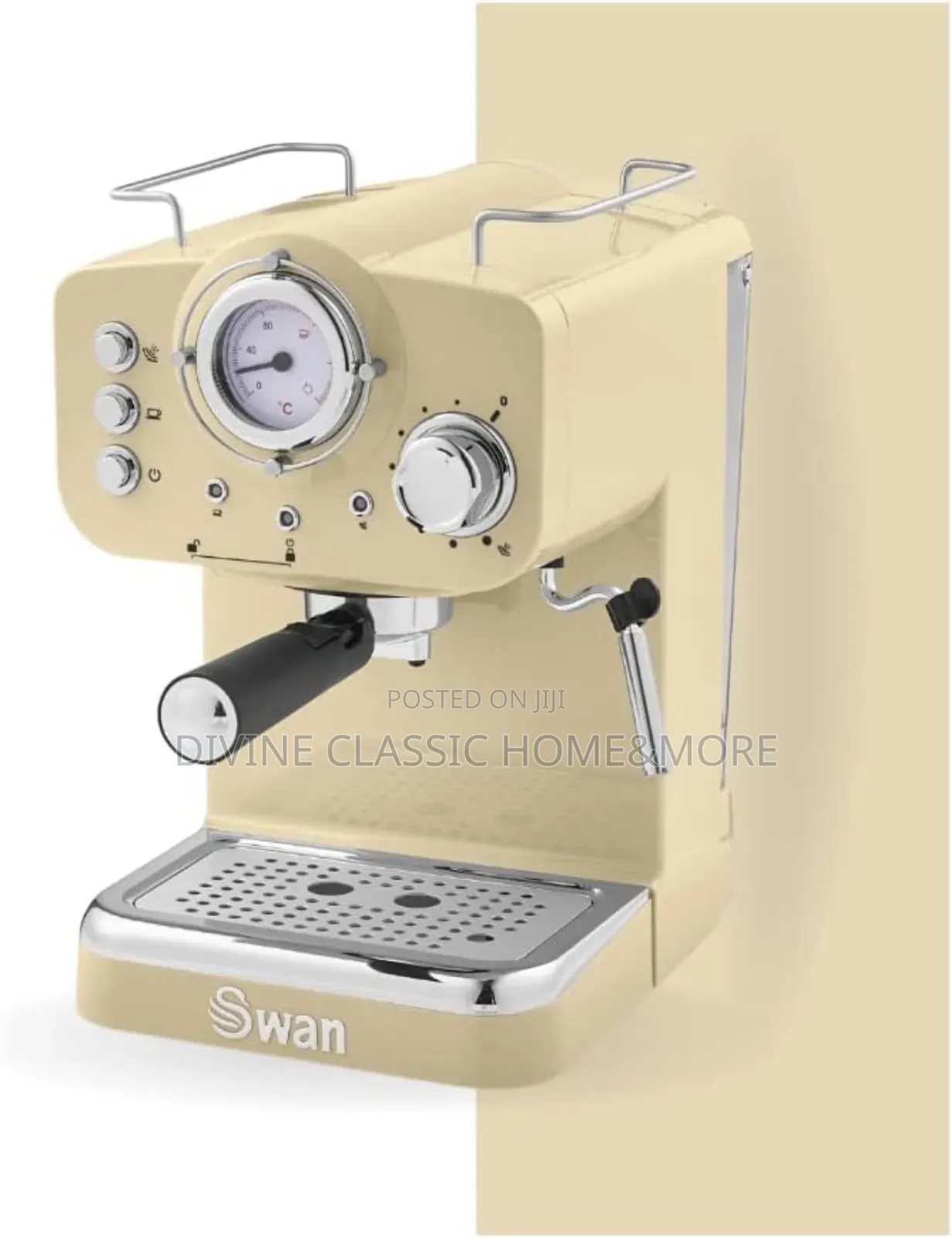 Swan Retro Espresso Coffee Machine With Milk Frother