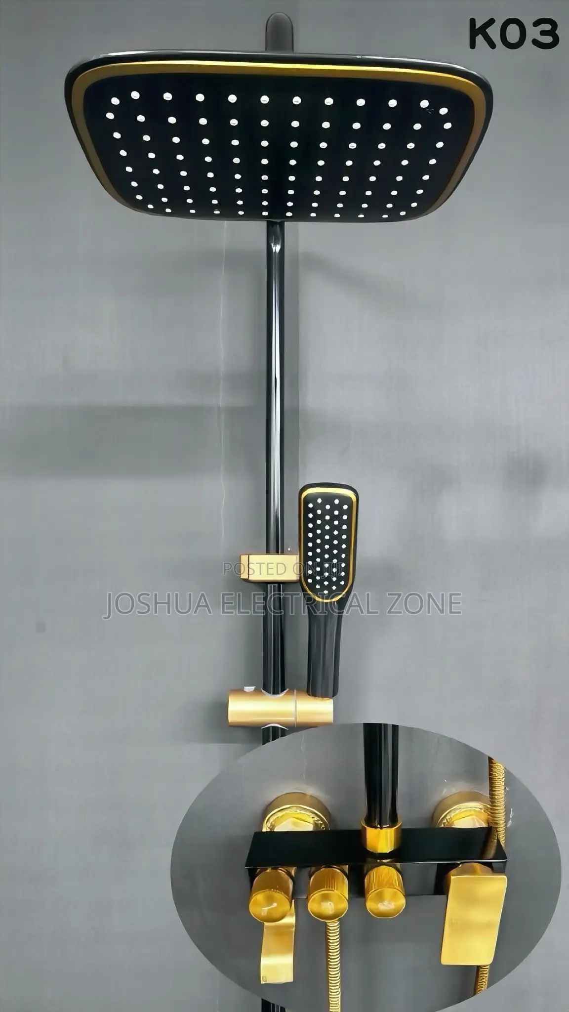 Shower Set – 4-in-1 Design Luxury Black Gold Rain