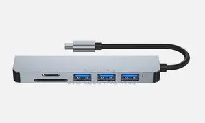 6 in 1 Multi-Port Usb C Hub Docking Station Supported