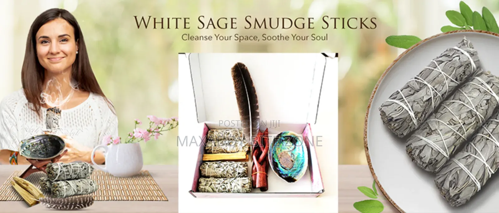 White Sage Kits With Palo Santo, Abalone and Stand