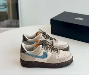Nike Air Force Cream Brown and Blue